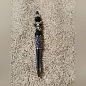 Beaded Pen With Racoon Accent